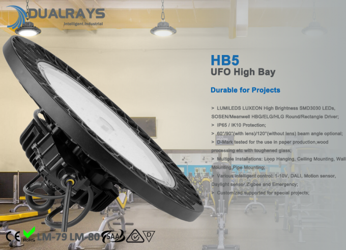 140LPW 고효율 100W HB5 UFO는 높은 만 빛 IP65에게 5년 보증을 보내게 했습니다