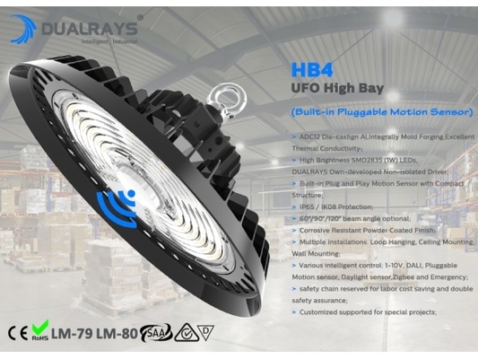 음식 공장을 위한 동의와 일광 감지기 Dimmable 100W 150W 200W IP65 UFO 높은 만 빛