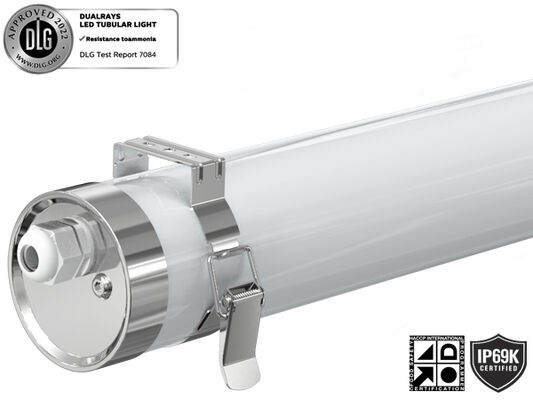 120° 200° 280° 360° 빔 각도 IP69K IP67 TB6 LED 튜브 조명, 식품 가공 공장 조명용 130LPW 160LPW