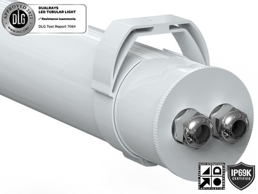 160LPW DIP 스위치 가능 전원 및 3CCT 3상 변경 LED 튜브형 조명 (동물 축사 창고용)
