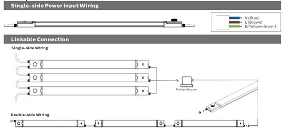 D4 LED 방습 램프, DIP 스위치 가능한 전원 및 3CCT 루프 인/아웃 와이어, 3*1.5/2.5mm2 또는 5*1.5/2.5mm2 케이블 관통