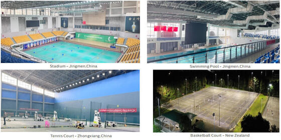 스마트 Zigbee 무선 제어 기능, 7년 보증의 300W 메탈 할라이드 램프 대체용 150W 모듈형 LED 스포츠 조명