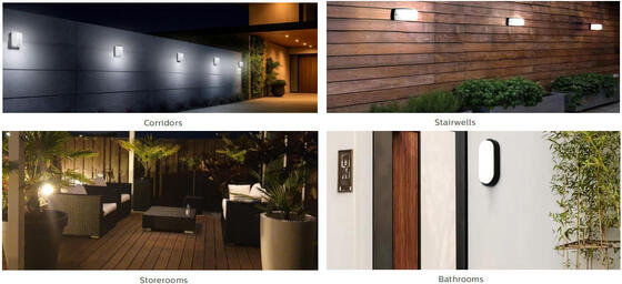 8W 벌크 헤드 LED 현관등 (비상 기능 및 모션 센서 포함) IP65