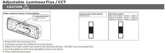 벌크 헤드 LED 현관 조명 8W, 3CCT 및 전원 전환 가능