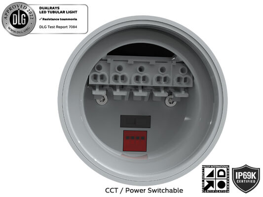 1.5m 60W IP69K IK10 MTB7 부두 및 통로용 해양 LED 관형 조명(3개 또는 5개의 배선 연결 가능 및 DIP 전환 가능 전원/3CCT/3상 변경 포함)