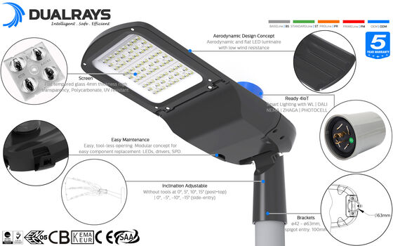 적재 지역을 위한 절전 LED 가로등 SMD5050 CRI 80Ra