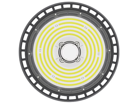DUALRAYS 100W HB2 DIP 전환 가능한 전원 및 3CCT UFO LED 하이베이 조명 170LPW 창고 및 물류홀에 적용