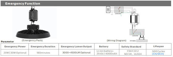 80W 100W 120W DUALRAYS 조명 HB5 UFO LED 하이 베이 조명 200lm/W IP65 IK08 LiteOn 5050 6500K 창고 조명 7년 보증
