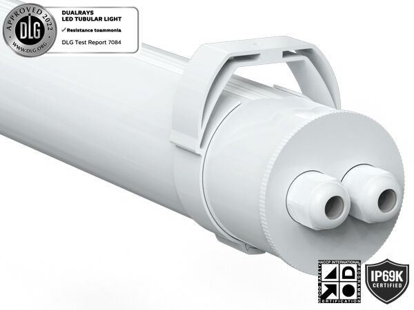 IP69K IP66 TB7 슈퍼 LED 튜브 조명 (DIP 스위치 가능 전원/3CCT/3상 160LPW 효율)