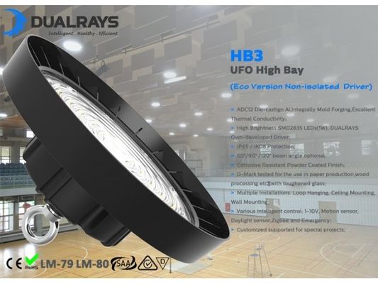 좋은 방열 UFO 높은 만 가벼운 종 100W 140LPW IP65 수명 50000 시간